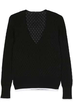 SAPIO V-neck open knit jumper