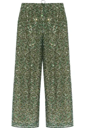 Oseree Sequinned wide-leg trousers
