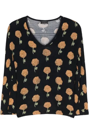 VERSACE 2000s floral-print jumper