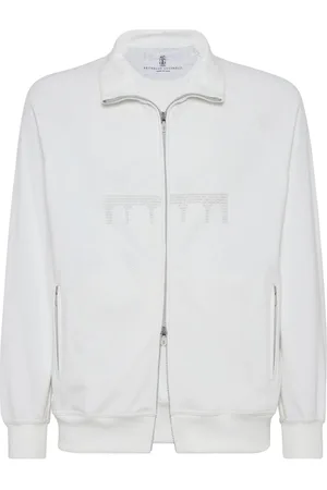 Brunello Cucinelli Logo-embossed zip-up sweatshirt