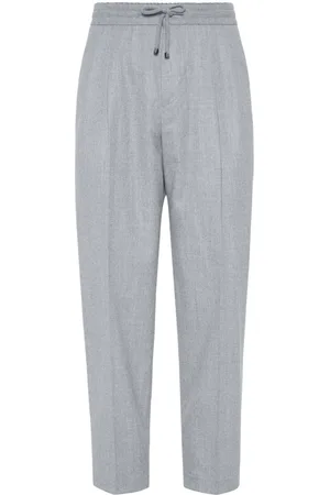 Brunello Cucinelli Pressed-crease wool trousers