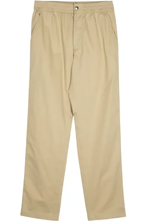Maison Kitsuné Logo-embroidered tapered-leg trousers