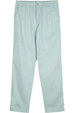 Maison Kitsuné Elasticated-waistband straight-leg cotton trousers