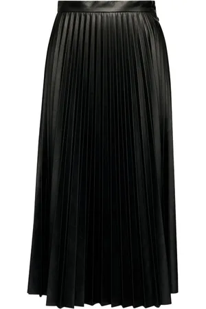 Maison Margiela Pleated faux-leather midi skirt