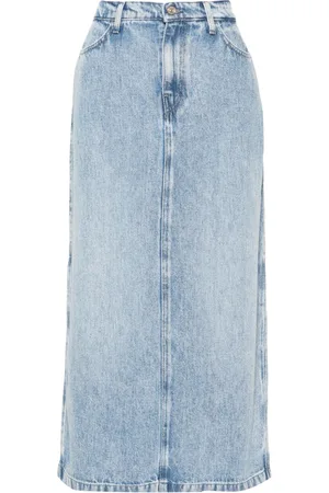 7 for all Mankind Abyss denim midi skirt
