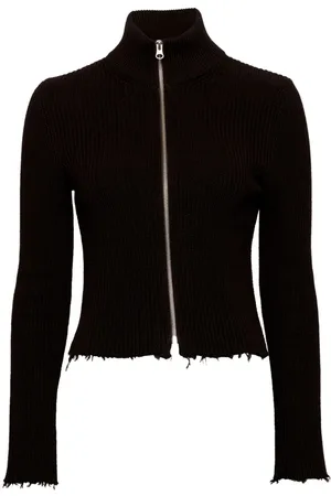 Maison Margiela Ribbed cotton zip-up cardigan