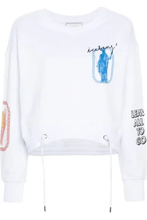 Iceberg Graphic-print crop sweatshirt