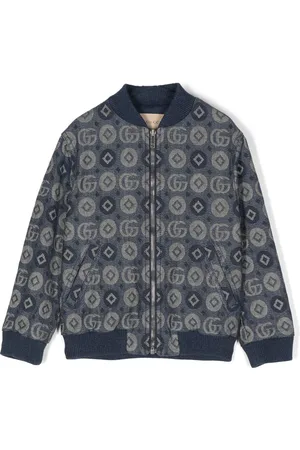 Gucci Monogram-jacquard denim bomber jacket