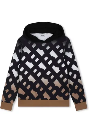HUGO BOSS Monogram-print gradient-effect hoodie
