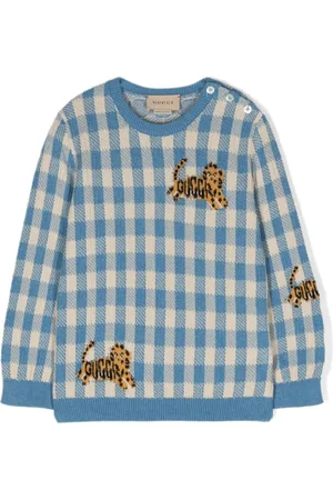 Gucci Patterned-intarsia gingham jumper