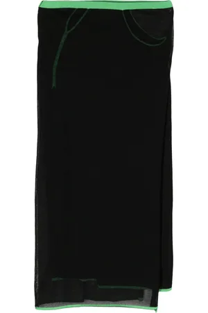 Paris Georgia Contrast-trim knitted midi skirt