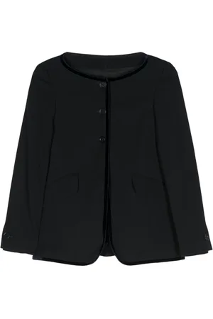 ROMEO GIGLI 1990s velvet-trim textured blazer