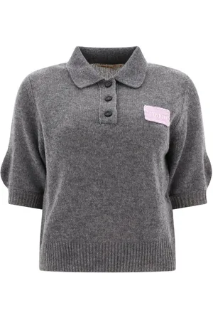 Marni Logo-appliqué cashmere polo top