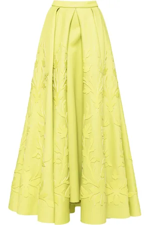 Saiid Kobeisy Pleated skirt with matching embroidery