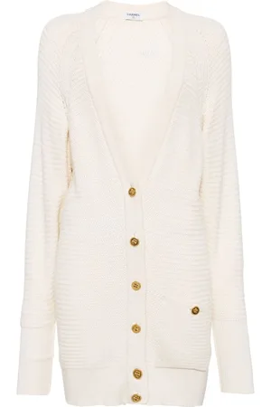 CHANEL 2000s Clover-buttons cotton cardigan
