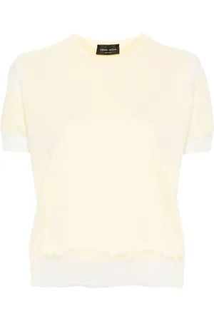 Roberto Collina Mesh-panelled short-sleeved jumper