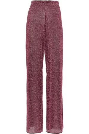 Oseree Straight-leg lurex trousers