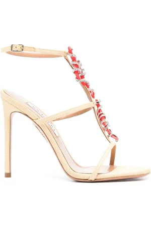 Aquazzura Capri Crush 105mm raffia sandals