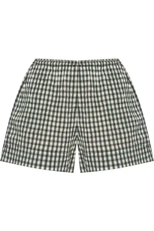 Ganni Check-print shorts