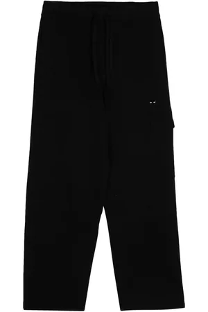 SONGZIO Panther-appliquéd cotton track pants