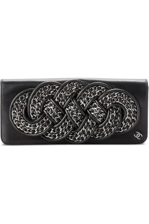 CHANEL 2008 chain-link leather clutch bag