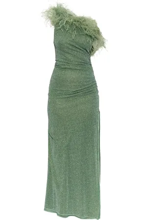 Oseree Feather-trimmed gown