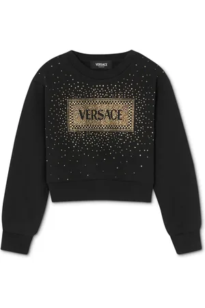 VERSACE Logo crystal-embellished sweatshirt