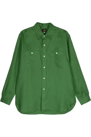 Pins & Needles Butterfly-embroidery linen shirt
