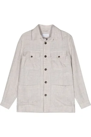 Cruciani Single-brested linen shirt jacket