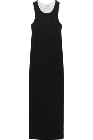 Msgm Layered ribbed maxi dress