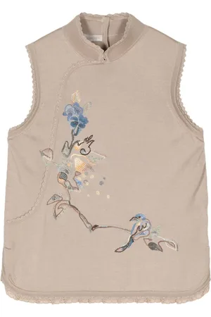 SHIATZY CHEN Floral-embroidered knit vest
