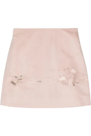 SHIATZY CHEN Floral-embroidered silk miniskirt