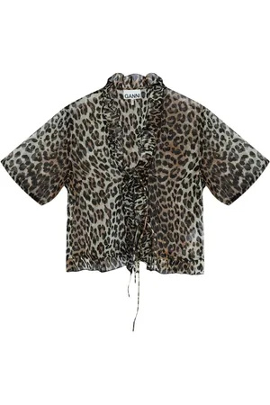 Ganni Leopard print blouse