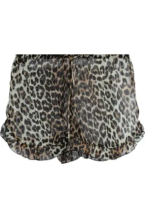 Ganni Leopard print shorts
