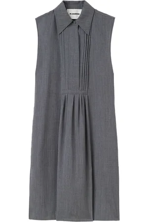 Jil Sander Straight-point collar wool dress