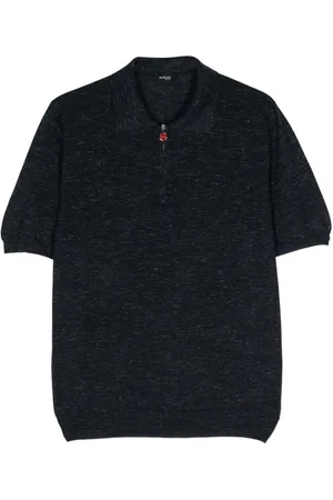 Kiton Mélange fine-knit polo shirt