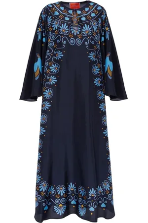 La DoubleJ Geometric-print silk kaftan