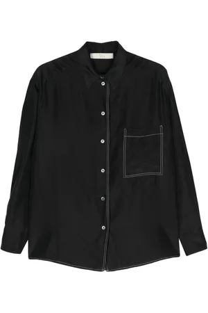 TELA Contrast-stitching silk shirt