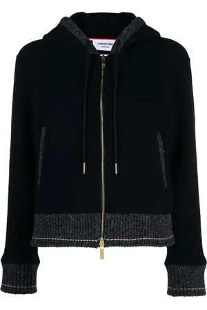 Thom Browne Hooded zip-up wool cardigan