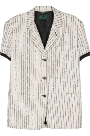 Jean Paul Gaultier 1990s bone-motif striped jacket