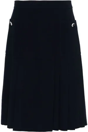 CHANEL 1990s pleated wool skirt