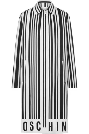 Moschino Barcode-print cotton coat