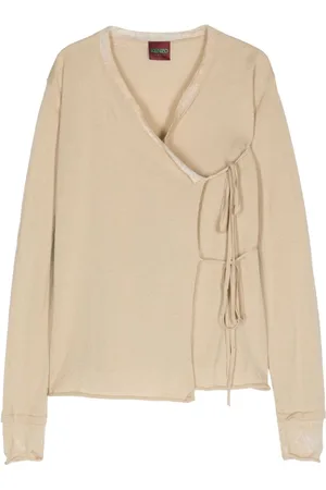 Kenzo 2000s wool tied wrap cardigan