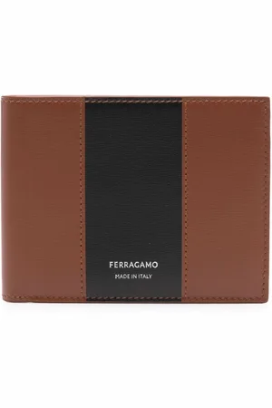 Salvatore Ferragamo Logo-stamp stripe leather wallet
