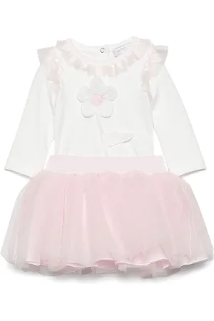 MONNALISA Floral-appliqué tutu skirt set