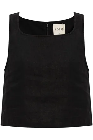 POSSE Val square-neck linen top
