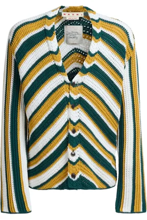 Marni Diagonal stripe V-neck cardigan