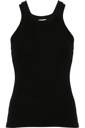 Closed Logo-embroidered ribbed tank top