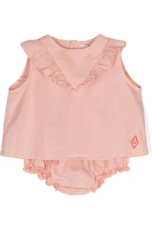 The Animals Observatory Ruffle-trim striped dress set