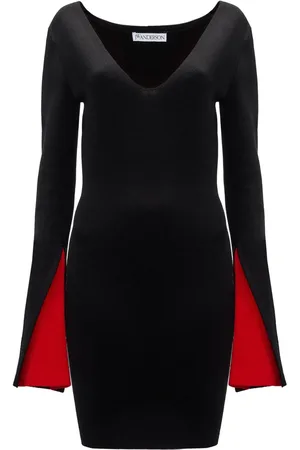 J.W.Anderson Contrast-cuff V-neck dress